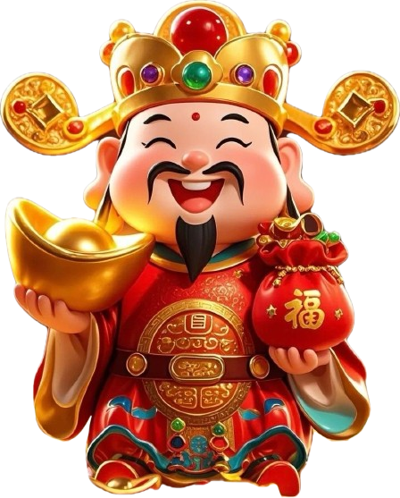 God of Wealth with gold and blessings